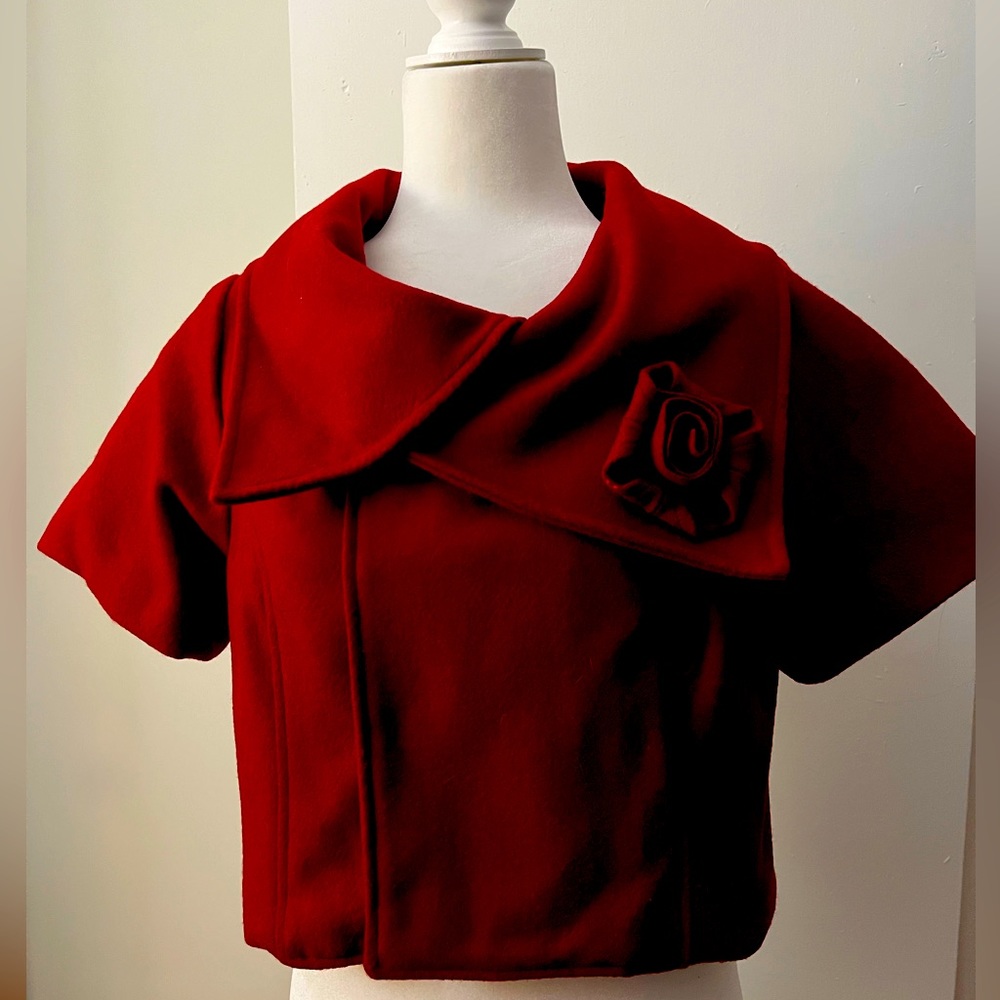 Red Cropped Jacket Ruby Red Size M Juniors